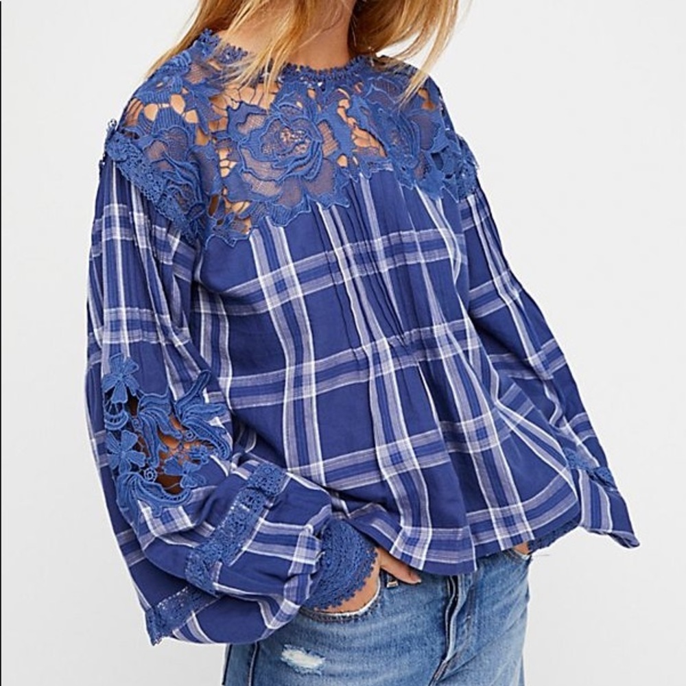 Free People darling Diana Embroidered Top